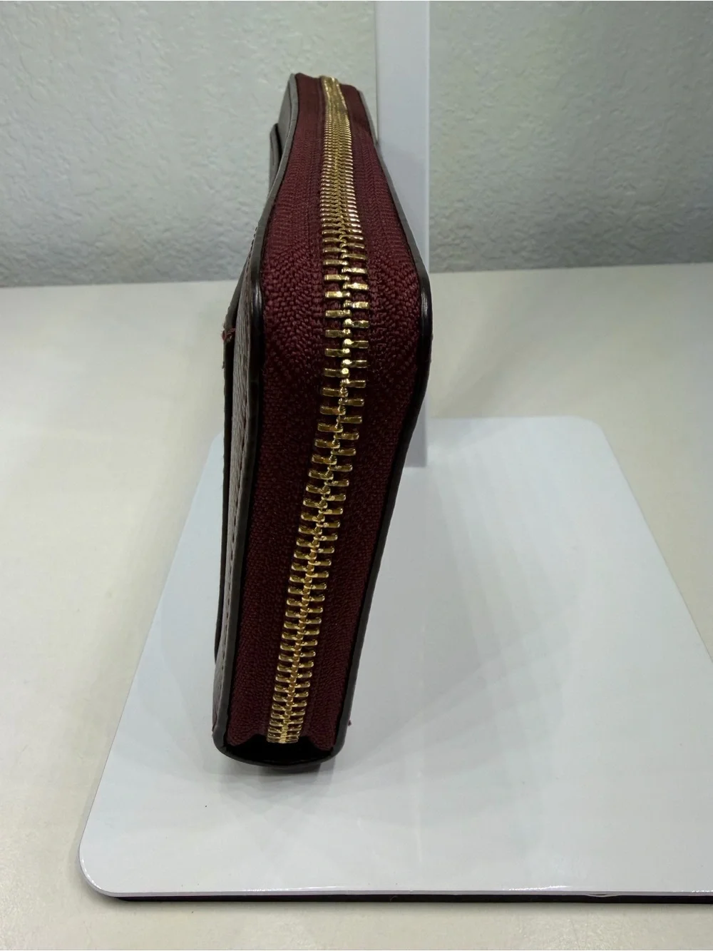 NWOT COACH METALLIC WINE LONG ACCORDION WALLET